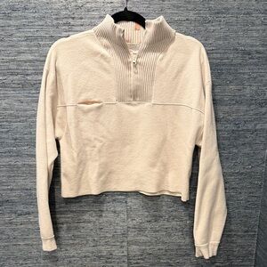 Cream Quarter-Zip Sweater